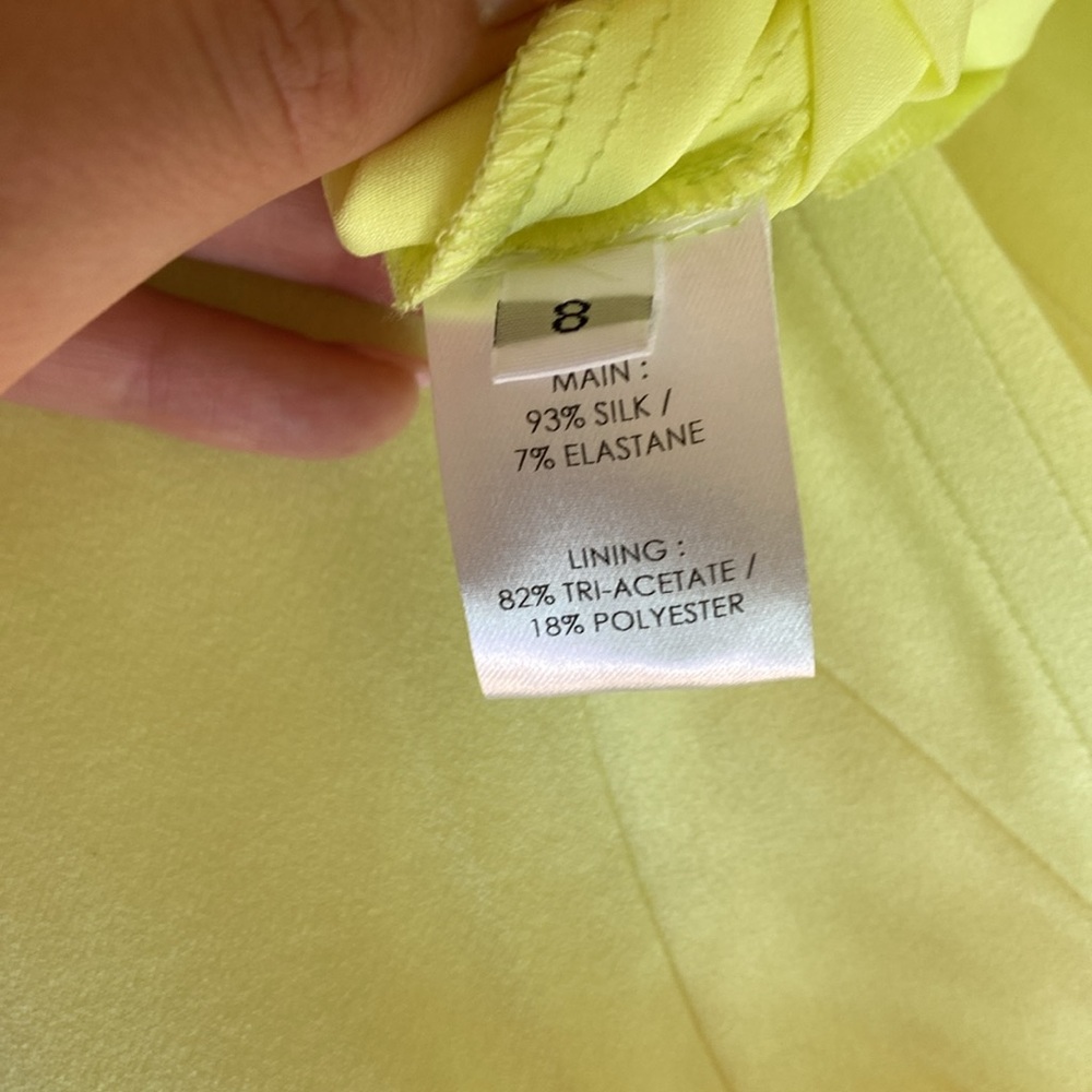 Alex Perry NWT Silk Satin Bikini Tier Ankle Length Dress in Lemon 8 - Picture 11 of 17